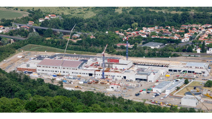 Vue aérienne du chantier de l'imprimerie de Chamalières – Juin 2025